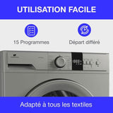 Seche-linge pompe a chaleur CONTINENTAL EDISON CESL10PCS2 - 10 kg - 60 cm - Classe E - Silver