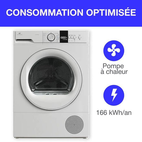 Seche-linge pompe a chaleur CONTINENTAL EDISON CESL10PCW2 - 10 kg - 60 cm - Classe E - Blanc