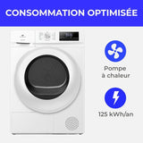 Seche-linge pompe a chaleur - CONTINENTAL EDISON - CESL7PCWE - 7 kg - 60 cm - Classe E - Blanc
