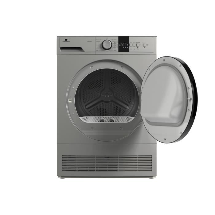 Seche-linge a condensation CONTINENTAL EDISON CESLCE8SB- 8 kg - L59,5 cm - silver - Classe B