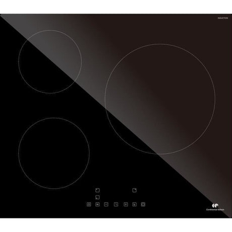 CONTINENTAL EDISON Table induction CETI3B28 3 zones, 6600W - 3 boosters - 3 minuteurs - noir