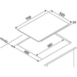 Plaque a induction - CONTINENTAL EDISON - 4 foyers - 7200 W - 70 cm - CETI724Z2FLEX - Noir