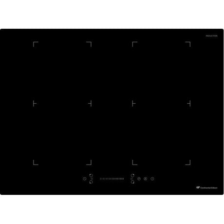 Plaque a induction - CONTINENTAL EDISON - 4 foyers - 7200 W - 70 cm - CETI724Z2FLEX - Noir