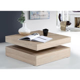 Table basse plateau rotatif - CarrÈ - Chene - 78 x 78 x 36 cm - COFFEE