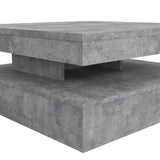 Table basse carrÈe pivotante - Panneau de particules - DÈcor bÈton gris clair - Classique - L 78 x P 78 x H 35,4 cm - COFFEE