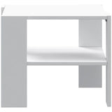 Table basse PILVI 2 Plateaux - Style contemporain - Particules mÈlaminÈ - DÈcor Blanc - L 55 x P 55 x H 45 cm