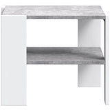 Table basse PILVI 2 Plateaux - Style contemporain - Particules mÈlaminÈ - DÈcor Blanc et bÈton clair - L 55 x P 55 x H 45 cm