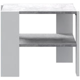 Table basse PILVI 2 Plateaux - Style contemporain - Particules mÈlaminÈ - DÈcor Blanc et bÈton clair - L 55 x P 55 x H 45 cm