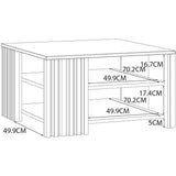 Table basse CARDIGAN - DÈcor chene artisan et noir - L80 x P80 x H45 cm - PoignÈes en mÈtal noir