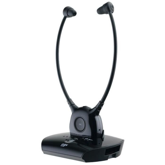 Casque TV sans fil Senior - CGV - DOLFIN ONYX - Micro intégré - Poids léger