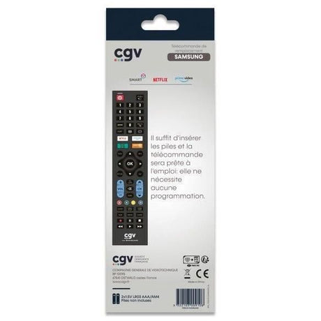 Télécommande de remplacement - CGV - FIDELIO Samsung - Pour téléviseurs Samsung - Sans programmation - Prete a l'emploi