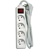 Bloc avec cordon 1,5m et interrupteur - CHACON - 4 x 16 A - Blanc - E