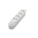 CHACON Bloc multiprise avec interrupteur 3 prises 16 A et 2 sorties USB 2 A, c‚ble 1,5 m blanc