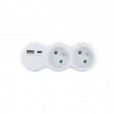 Lot 2 domino CHACON - 47002 - 2x16A avec USB-A +USB-C - Blanc (FR)