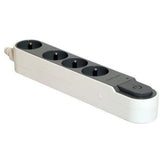 Multiprise - CHACON - Bloc multiprise parafoudre avec interrupteur 4 prises - Gris - 16A - 5m