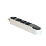 Multiprise - CHACON - Bloc multiprise parafoudre avec interrupteur 4 prises - Gris - 16A - 5m