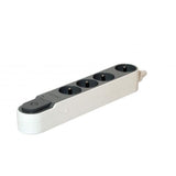 Multiprise - CHACON - Bloc multiprise parafoudre avec interrupteur 4 prises - Gris - 16A - 5m