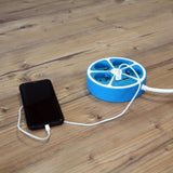 Multiprise design circulaire - CHACON -  4X16 A - Cordon 1,5 m - Avec 2 USB-A + Interrupteur - Bleu