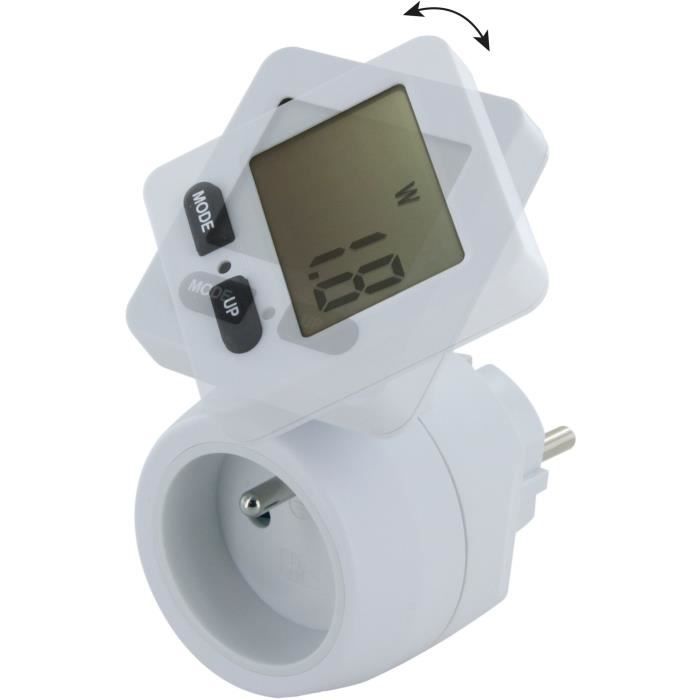 Consumption measurement socket - CHACON - 54351 - Rotating screen - FR