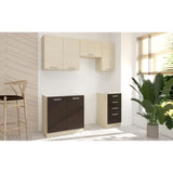 CHAMONIX Cuisine complete 180cm 5 ÈlÈments - DÈcor chene clair - L180 x P52 x H82 cm - Plan de travail non inclus