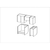 CHAMONIX Cuisine complete 180cm 5 ÈlÈments - DÈcor chene clair - L180 x P52 x H82 cm - Plan de travail non inclus