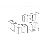 CHAMONIX Cuisine complete d'angle rÈversible (gauche / droit) - DÈcor chene - L400 x P52 x H82 cm - Plan de travail non inclus