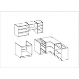 CHAMONIX Cuisine complete d'angle rÈversible (gauche / droit) - DÈcor chene - L400 x P52 x H82 cm - Plan de travail non inclus