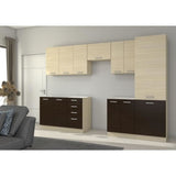 CHAMONIX Cuisine complete 300cm 8 ÈlÈments - DÈcor chene clair - L300 x P52 x H82 cm - Plan de travail non inclus