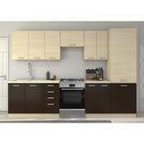 CHAMONIX Cuisine complete 300cm 8 ÈlÈments - DÈcor chene clair - L300 x P52 x H82 cm - Plan de travail non inclus