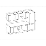 CHAMONIX Cuisine complete 300cm 8 ÈlÈments - DÈcor chene clair - L300 x P52 x H82 cm - Plan de travail non inclus