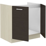 CHAMONIX Meuble bas Èvier - DÈcor chene clair - L80 x P52 x H82 cm - plan de travail non inclus