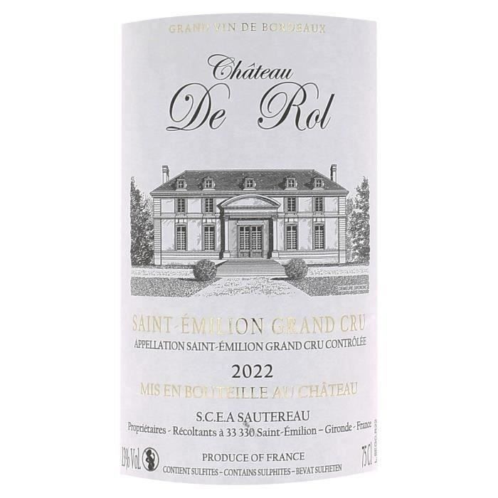 Château de Rol 2022 Saint-Emilion Grand Cru - Vin rouge de Bordeaux