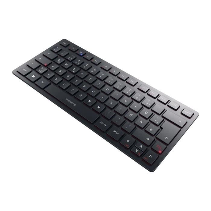 Clavier compact 2,4 GHz, Bluetooth 5.0 et filaire - CHERRY KW 9200 MINI - Rechargeable - Noir