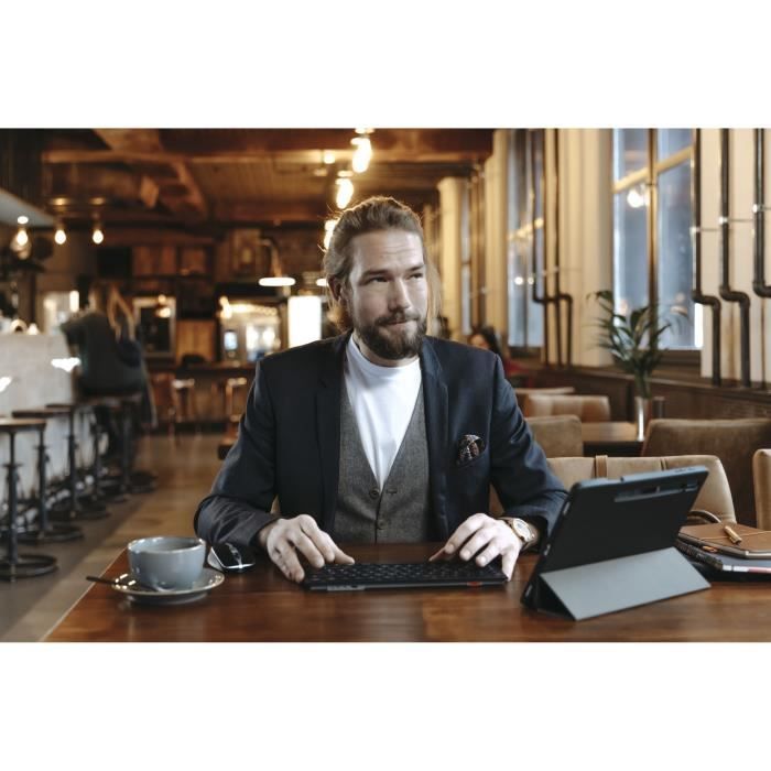 Clavier compact 2,4 GHz, Bluetooth 5.0 et filaire - CHERRY KW 9200 MINI - Rechargeable - Noir