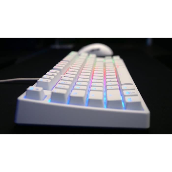 Clavier de gaming mécanique - CHERRY XTRFY K4V2 RGB TKL - Format TKL - Éclairage RGB - Blanc
