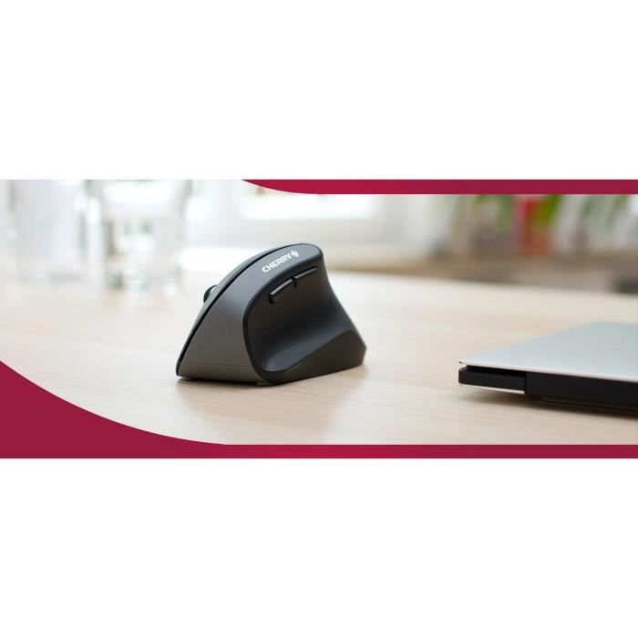 Souris sans fil ergonomique - CHERRY MW 4500 - Pour soulager le poignet avec inclinaison a 45° - Noir