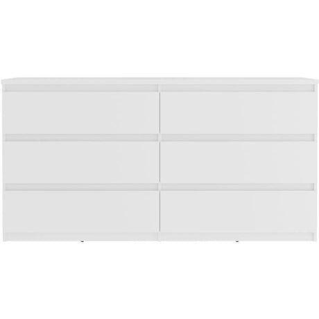 Commode CHELSEA 6 Tiroirs - Couleur blanc mat - L 154 x P 42,2 x H 79,9 cm