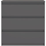 Commode CHELSEA 3 Tiroirs - Couleur gris anthracite - L 77,2 x P 42 x H 79,9 cm