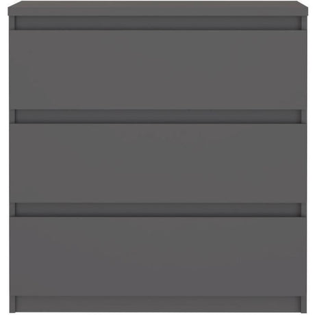 Commode CHELSEA 3 Tiroirs - Couleur gris anthracite - L 77,2 x P 42 x H 79,9 cm