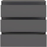 Commode CHELSEA 3 Tiroirs - Couleur gris anthracite - L 77,2 x P 42 x H 79,9 cm