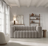 Canapé fixe - 3 places - CHESTER - Tissu Beige - 212 x 105 x 76 cm