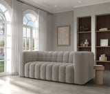 Canapé fixe - 3 places - CHESTER - Tissu Beige - 212 x 105 x 76 cm