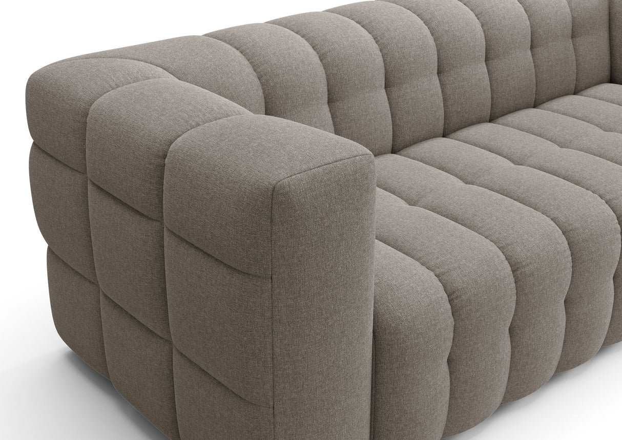 Canapé fixe - 3 places - CHESTER - Tissu Beige - 212 x 105 x 76 cm