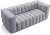 Canapé fixe - 3 places - CHESTER - Tissu Gris clair - 212 x 105 x 76 cm
