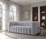 Canapé fixe - 3 places - CHESTER - Tissu Gris clair - 212 x 105 x 76 cm