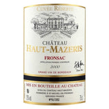 Château Haut-Mazeris 2000 Fronsac - Vin rouge de Bordeaux