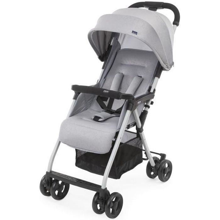 CHICCO Ohlala 3 Compact Stroller - From birth - Up to 15kg - Reclining backrest - Safety bar - Grey mist