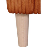 Canapé d'angle fixe - 3 places - CHIPY - Tissu Lincoln Terracotta - Pieds bois nature - 192 x 82 x 138 cm