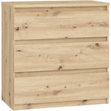 Commode CHELSEA 3 tiroirs - L 77,2 x P 42 x H 79,9 cm - DÈcor chene artisan