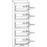Commode CHELSEA 5 tiroirs - 41,8 cm - DÈcor optique bÈton clair KILOX et blanc mat